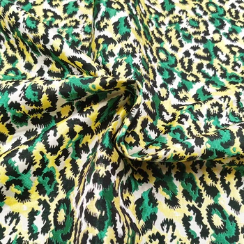 100x160cm Zelená Leopardí Vzor Polyester Brocade, Žakárové Tkaniny pre Ženy Jeseň Zimné Šaty Vetrolam Kabát DIY Šitie