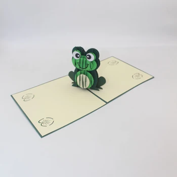 3D Ručne Kreslené Frog Prince Papier Pozvanie, Blahoželanie Pohľadnicu Študent Deň Detí Deti Narodeninovej Party Priateľ Dar
