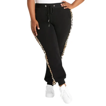 5XL Plus Veľkosť Tepláky Ženy joggers Leopard Tlač Nohavice Elastické Šnúrkou Nohavice Streetwear Bežné Vysoký Pás Neforemné Nohavice