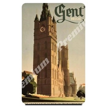 Belgicko suvenír magnet vintage turistické plagát
