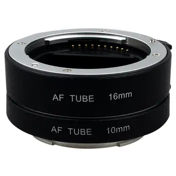 Black Metal AF Auto-focus Makro Predĺženie Trubice Nastaviť 10 mm&16 mm pre Sony NEX E-mount Kamery NEX 3/3N/5/5N a Full Frame A7 A7S/A7S