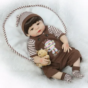 NPK 19 palcový 48 cm full Silikónové Reborn Bábiky Baby boy Toy Playmate Dom Realisticky Novorodencov bebe bonecas reborn vaňa hračka