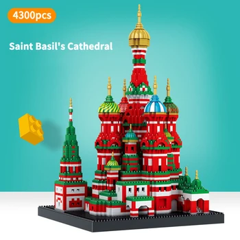 Svetoznámej architektúry budovy Saint Basil je Katedrála mini Diamond Blokov nanobricks city church street view hračky pre deti