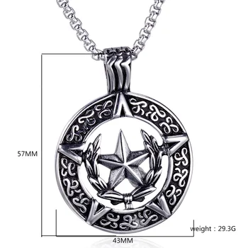 Z nehrdzavejúcej Ocele Gotický Uzol Viking Pentagram Prívesok Náhrdelník Magic Päť Bod Hviezda Kola Náhrdelníky Šperky so 60 cm Reťaz