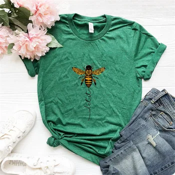 Ženy Bee Druh T-shirt Estetika Grafické Krátky Rukáv Bavlna Polyester Tričko Žena Camisetas Verano Mujer 2020,Drop Shipping