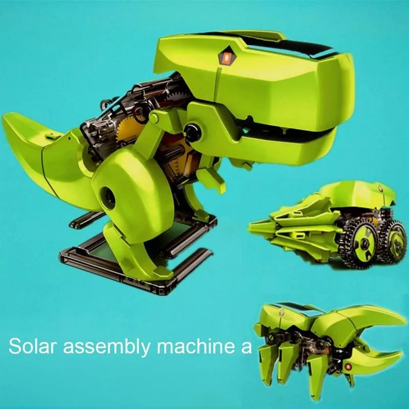 Dinosaurov Robot DIY Inteligentná Hračka 4 V 1 Solárny Spider Vedy Vzdelávacie Robot Hračky Nastaviť Hračky Deti Robot Voliť V2F9