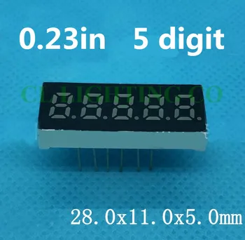 0.23 palcový 5 Trochu ČERVENÉ Digitálne Trubice LED Displej 7 Segmentový Spoločná anóda 0.23