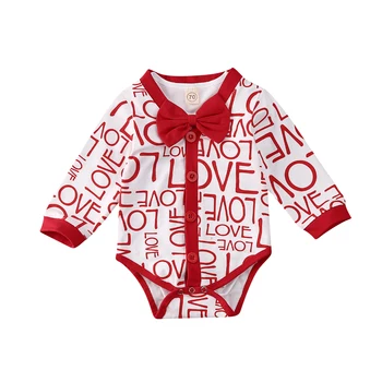 0-24M Novorodenca Chlapci Valentína Oblečenie Gentleman Vyhovovali Kombinézu 2ks Jumpsuit Oblečenie