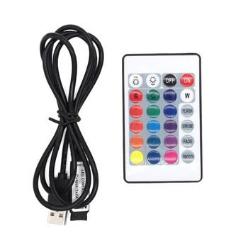 0,5 M / 1M Kábel USB Led Pásy, RGB Osvetlenie USB IR Diaľkového ovládača, 5V 24 Tlačidlo Diaľkového ovládania Pre Multi-Colour RGB LED Pásy svetla