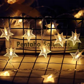 1.2 m 3m 6m 10m LED Reťazec Svetlá Dekorácie Víla Ľahké batériové Star Medený Drôt Lampa Krytý Vianočné Svadobné Udalosti