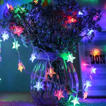 1.2 m 3m 6m 10m LED Reťazec Svetlá Dekorácie Víla Ľahké batériové Star Medený Drôt Lampa Krytý Vianočné Svadobné Udalosti