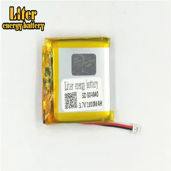 1.25 MM konektor 2pin 3,7 V 804040 1800mah Nabíjateľná Li-ion Polymer Lithium Batéria, e-kníh, GPS, PDA, Li-Po Li-polymérová Batéria