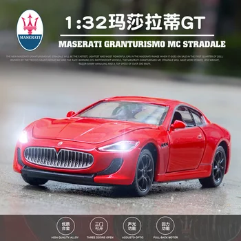 1:32 Vysokej Simulácia Maserati GT Modelu Auta So Zvukom Ľahký Vytiahnuť Späť Zliatiny autíčka Diecast Hračky Dieťa Hračky Vianočný Darček
