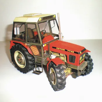 1:32 českej Zetor 7745-7211 Traktor DIY 3D Papier Karty Model stavbou Konštrukcia Hračky Vzdelávacie Hračky Vojenské Model