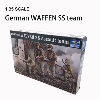 1:35 organizácie waffen SS Útočného Tímu 1/35 nemecký Útočiť Skupinou Vojakov, Vojenskej Model Scénu Bábkové Prvok Trumpeter 00405