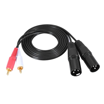 1,5 m/ 5 ft Stereo Audio Kábel Kábel Dual XLR Samec na Dual RCA Samec Konektor pre Mxing Konzoly Mikrofón, Zosilňovač
