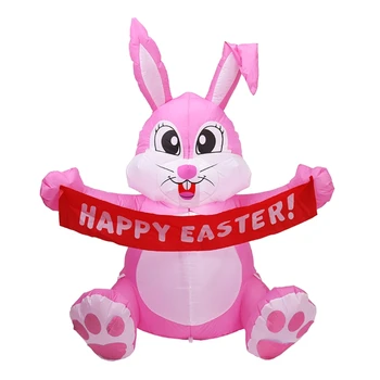 1,5 m Nafukovacie Happy Easter Bunny Doll Hračka LED Nočné Svetlo Obrázok Dvore, Vonkajšie Záhradné Párty Ornament Dekorácie US/UK/EU/AU Pl
