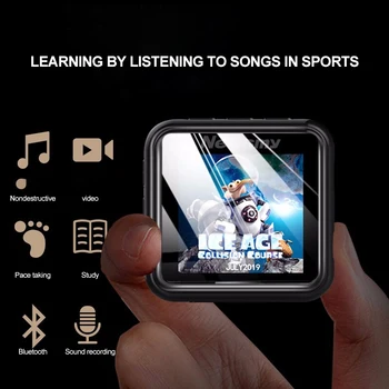 1.5 palca Bluetooth MP3 Mini Roztomilý Walkman Prehrávač Hudby Športové Bežecké Prenosný MP3 E-book s Klip Späť Flac Prehrávač Krokomer