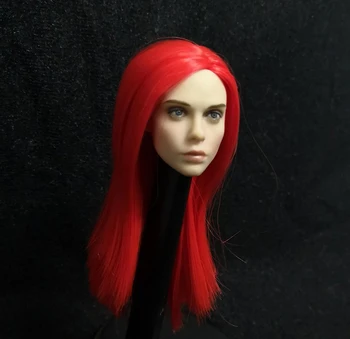 1:6 červené Dlhé Vlasy krásy 1/6 Rozsahu Červené Vlasy Hlavu Sculpt Rezbárstvo Uchytenie 12