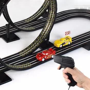 1:64 Elektrické Železničné Trate Hračka Auto Povolanie Autorama Double Circuit Slot Car Race Track detské Vzdelávacie Hry Hračky