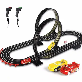 1:64 Elektrické Železničné Trate Hračka Auto Povolanie Autorama Double Circuit Slot Car Race Track detské Vzdelávacie Hry Hračky