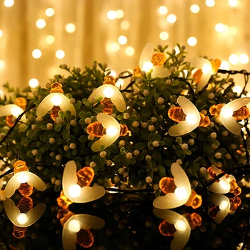 1.8 m Bee LED Reťazec Ľahké batériové Vianočné Girlandy Rozprávkových Svetiel Pre Holiday Garden Party Dekorácie, Party Dodávky