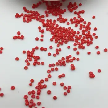 1.8 mm 2 mm 3 mm 4 mm 60 g/veľa Maľoval Osiva Dištančné Korálky Sklenené Korálky pre Šitie Šperky vyrábané Ručne DIY Náušnice Náhrdelník Červené Flitre