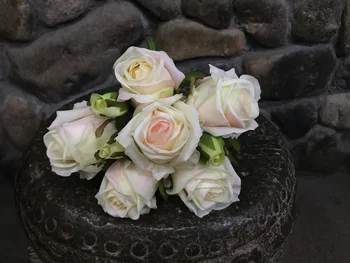 1 banda skutočný dotyk ruže falošné ruže kytice vysokej kvality strany svadobné dekorácie rose bud 9heads