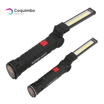 1*COB LED svietidlo USB Nabíjateľné Postavený v Batérie LED Svetlo s Magnetom Prenosné Svietidlo Outdoor Camping Pracovných Horák