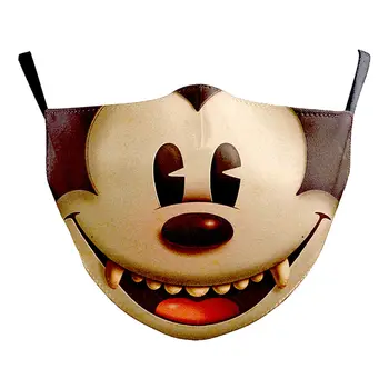 1 KS Masky pre Dospelých Disney Priedušná Roztomilý Maska na Tvár, Ústa Mickey Vzor Prachotesný Teplé Maska 3D Opakovane Maska s 2 Filtre