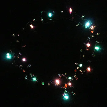 1 Ks Mini Blikajúce Svetlo-až Blikajúce Vianočné Osvetlenie Kostým Náhrdelník 8 LED Žiarovky LL@17