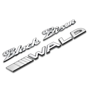 1 KS nový 3D chrome WALD odznak BLACK BISON znak Limit bison upravené zadné auto nálepky, Auto Styling NAJVYŠŠEJ kvality