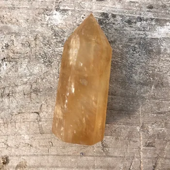 1 kus Prírodný Žltý Kalcit Kameň Crystal Obelisk Quartz Prútik kalcitu kameň Bod Minerálne Vzor reiki Liečenie