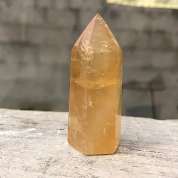 1 kus Prírodný Žltý Kalcit Kameň Crystal Obelisk Quartz Prútik kalcitu kameň Bod Minerálne Vzor reiki Liečenie