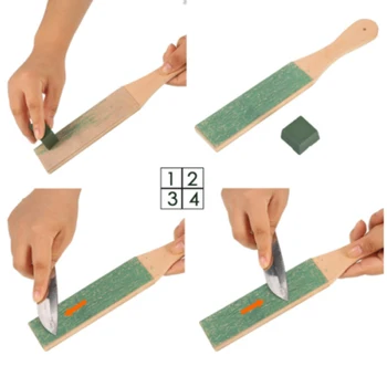 1 nastavenie obojstranných ostrenie doska + zelená ostrenie vložiť, ktorý sa používa pre sharpener drevenou rukoväťou, kožené ostrenie náradia