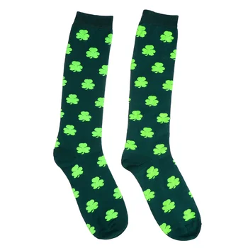 1 Pár St. Patrick ' s Day Shamrocks Ponožky Teplé Dlho Vysoké Ponožky Pruhované Ponožky