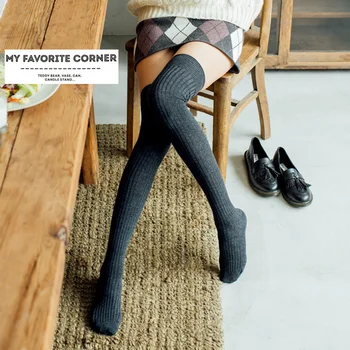 1 Pár Ženy Móda Harajuku Japonský Stehna Ponožky Sladké Bavlnené Podkolienky Dlhé Zvislé Pruhy Farbou Teplé Pančuchy