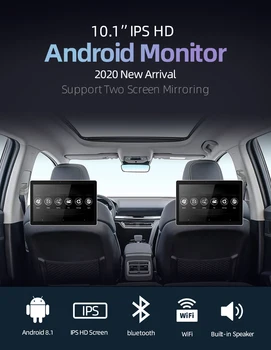 10.1 palcový Android Auto Monitor na opierku hlavy RAM 2GB 1080P video IPS Dotykový Displej 4G WIFI/Bluetooth/USB/SD/FM MP5 Prehrávač Videa s DC