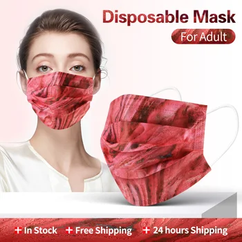 10-200pcs Jednorazové Masku na Tvár 3 Vrstva Filter Non-tkané Priedušná Dospelých Módne Úst Masku, Ochranné Bezpečnostné Vytlačené Mondkapjes