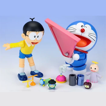 10 cm Nobi Robot Pokonyan Doraemon Obrázok Tri Druhy Tváre Päť Párov Očí Akcie Obrázok PVC hračky pre Dieťa darček