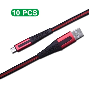 10 KS Odolné Micro USB Kábel Nylon Pletená Rýchle Nabitie Údaje USB C Kábel Typ C Pre Mobilný Telefón Adaptér USB Ploché Nabíjanie Kábel