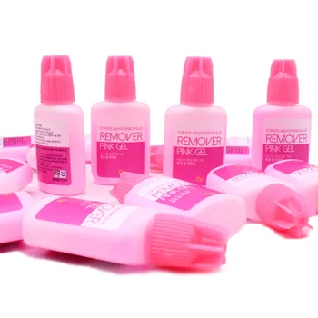 10 KS Ružový Gél Remover Pre Predĺženie Rias Kórea 15 g Veľkoobchod Falošné Mihalnice kozmetika Nalíčenie Nástroje Čisté Bez Stimulácie