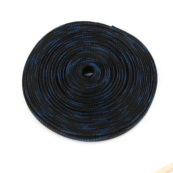 10 m 10 mm Pletená Sleeving Tesný PET Nylon Snakeskin Drôtené Káblové Rukáv Oka Šok Rozšíriteľná 150% Drôt Žľazy Kábel Ochrana