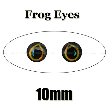 10 mm 3D Frog / Veľkoobchod 280 Mäkká Tvarovaná 3D Holografické Ryby Oči, Lietať Viazanie, Prípravok, Lákať, Takže