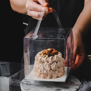 10 nastavenie z číreho plastu Tortu držiak na papierové podložky na pečenie cookie balenie dekorácie Pekáreň mini koláče muffiny kontajner Boxy