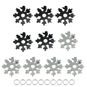 10 Pack 18-v-1 Snowflake Multi-Nástroj z Nerezovej Ocele, Multitool Karty 203F