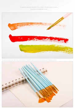 10 palice Vták jazyk série gouache akvarel kefa nylon vlasy propylénu olejové farby štetcom nastavené školské vzdelávacie dodávky