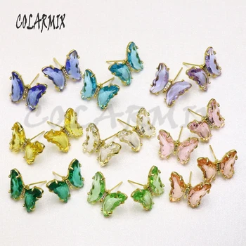 10 párov crystal stud náušnice motýľ šperky pre ženy motýľ stud náušnice mix farby crystal 56041