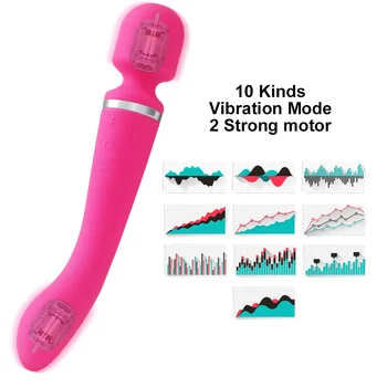 10 Rýchlosti Výkonný Dual Head Veľké Vibrátory Sexuálne Hračky pre Dospelých Žien Čarovná Palička Telo Masážneho Klitorisu Análny Stimulovať Produkt
