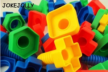 10 sád Skrutiek stavebné bloky, plastové vložiť bloky matice tvar hračky pre deti, Vzdelávacie Hračky presné modely GYH